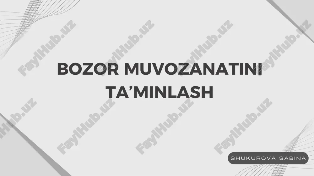 bozor muvozanati — PDF