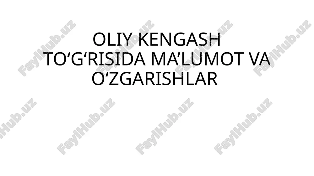 oliy kengash — PPTX