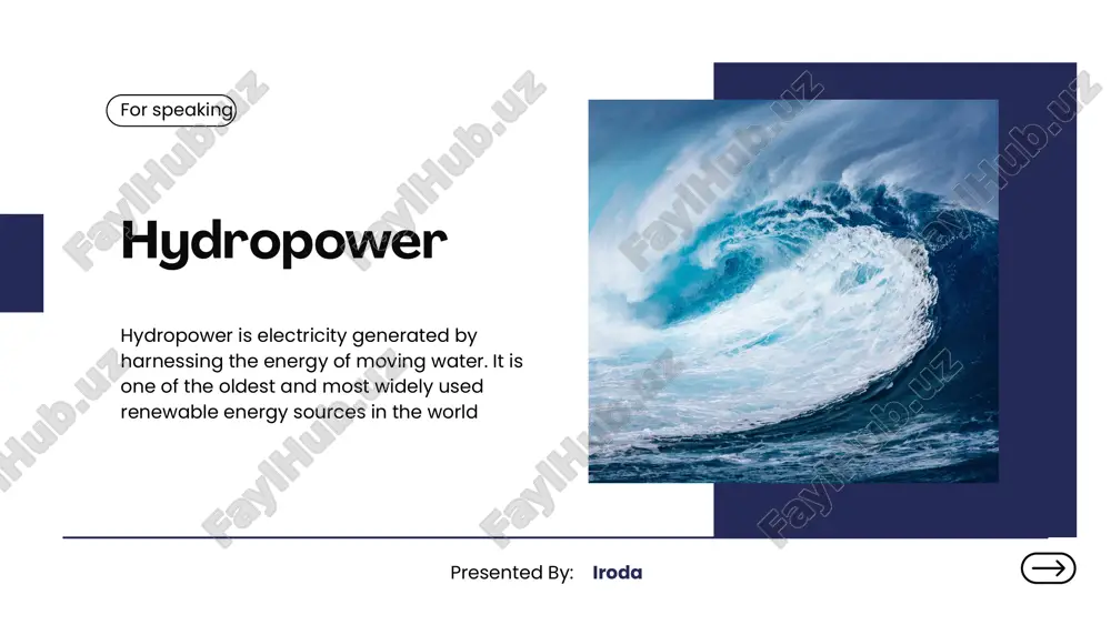 taqdimot hydropower and hydroenergy haqida — PDF