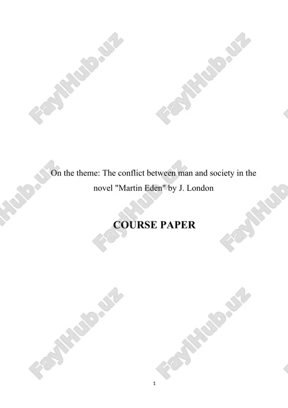 martin eden conflict study — DOC