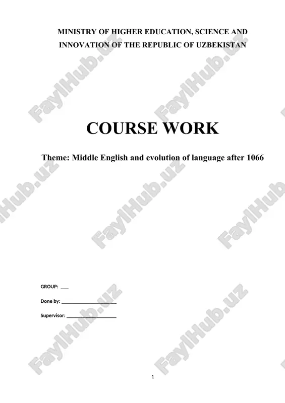 middle english course work — DOCX