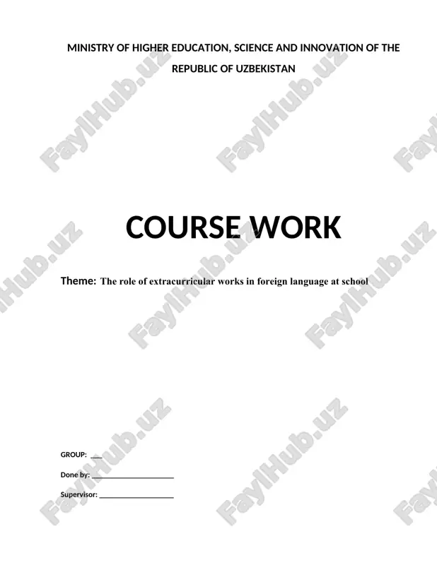 the role of extracurricular works in foreign language at school — DOCX
