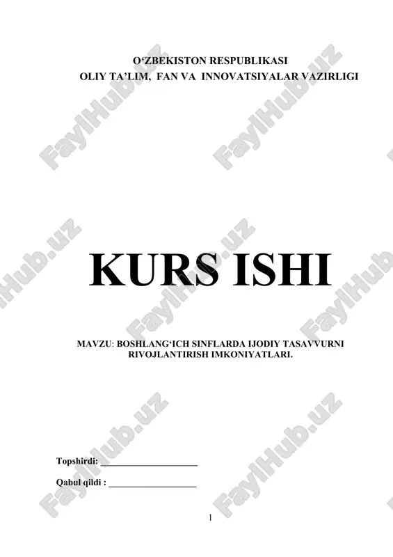 boshlang‘ich sinflarda ijodiy tasavvurni rivojlantirish — DOCX