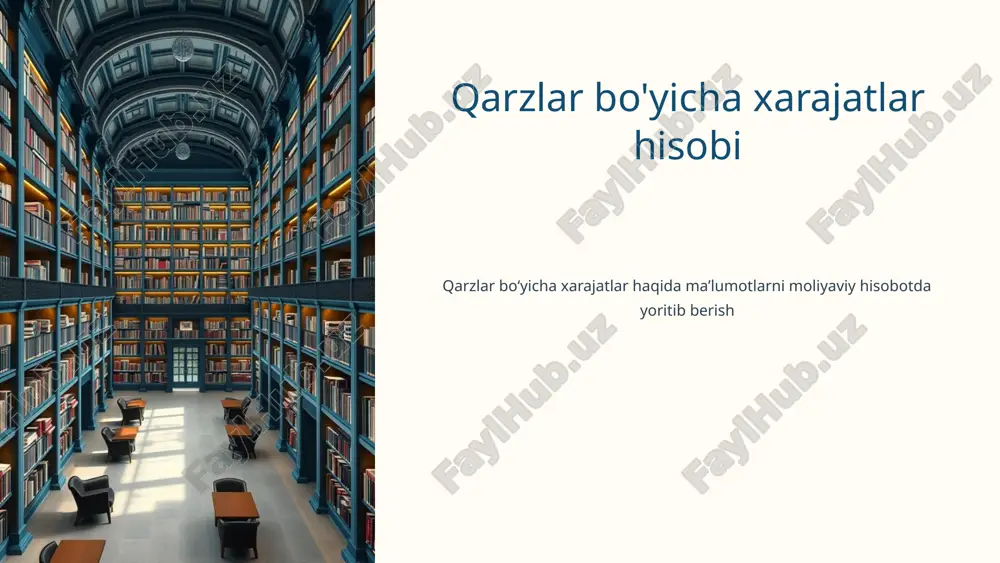 qarzlar bo'yicha xarajatlar hisobi — PPTX