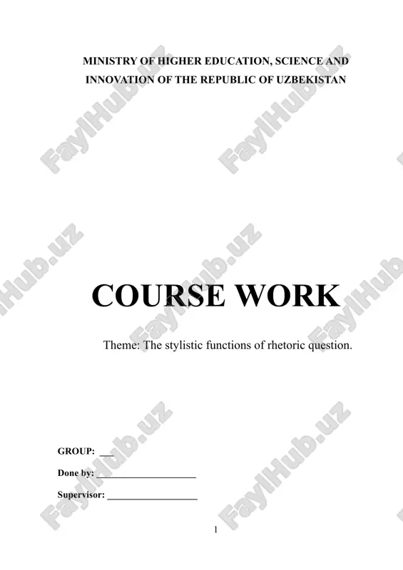 the stylistic functions of rhetorical questions — DOCX