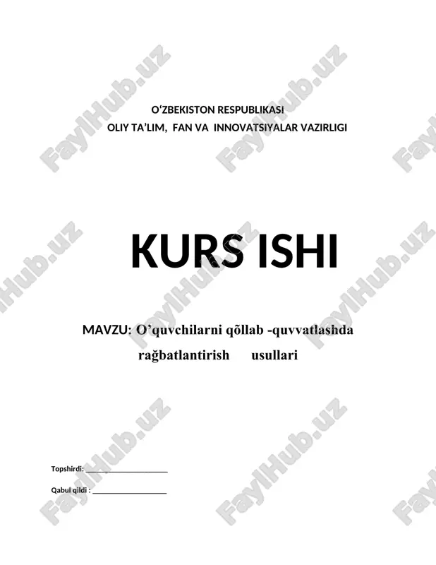 o’quvchilarni qõllab -quvvatlashda rağbatlantirish usullari — DOCX