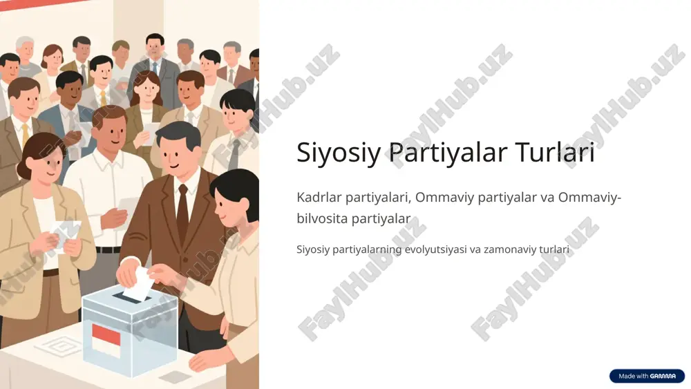 siyosiy partiyalar turlari — PPTX