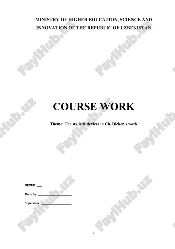 stylistic devices in ch. dicken's work — DOCX