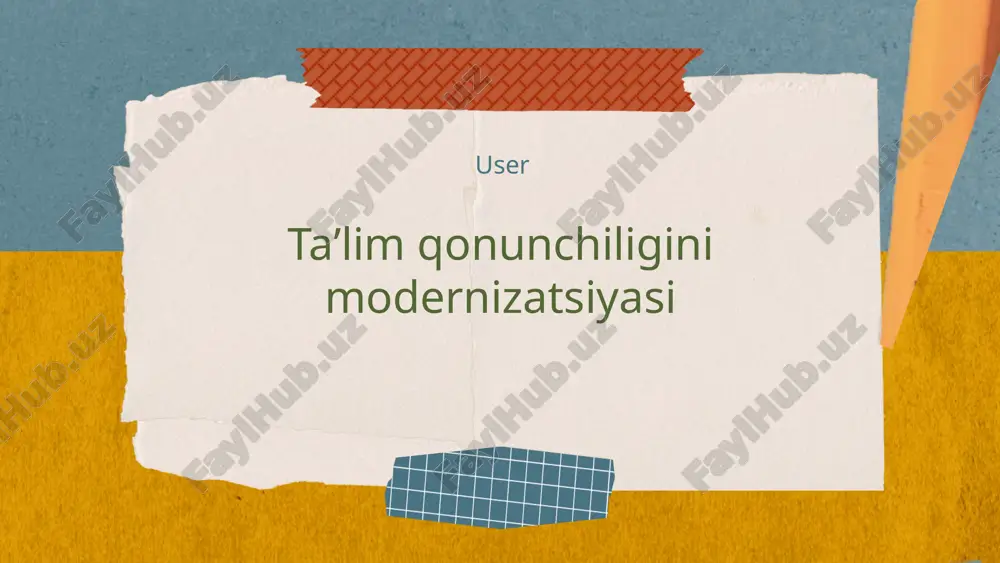 ta'lim qonunchiligini modernizatsiyasi — PPTX