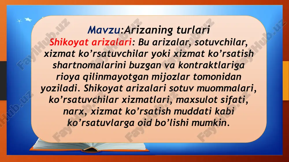 arizaning turlari — PPTX