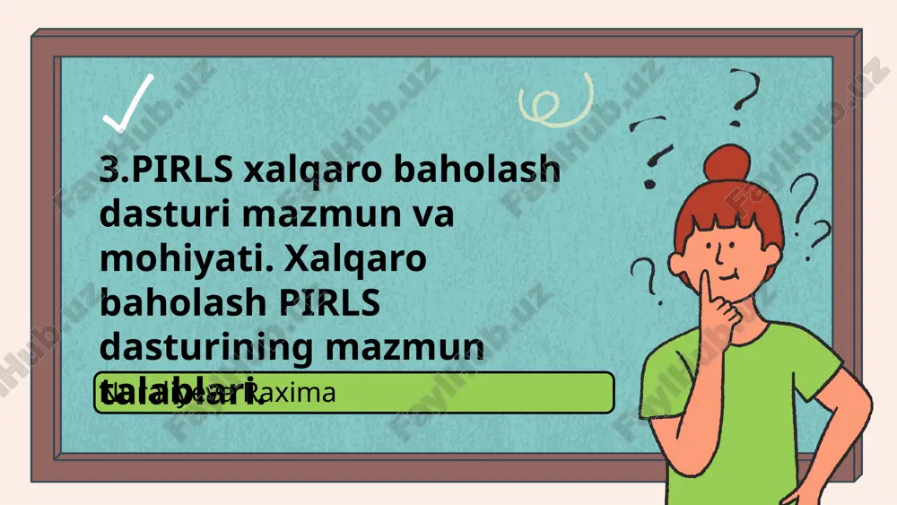 pirls xalqaro baholash dasturi — PPTX