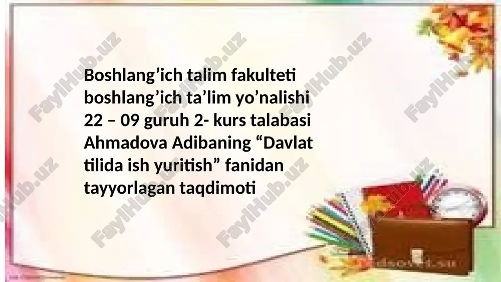 davlat tilida ish yuritish — PPTX