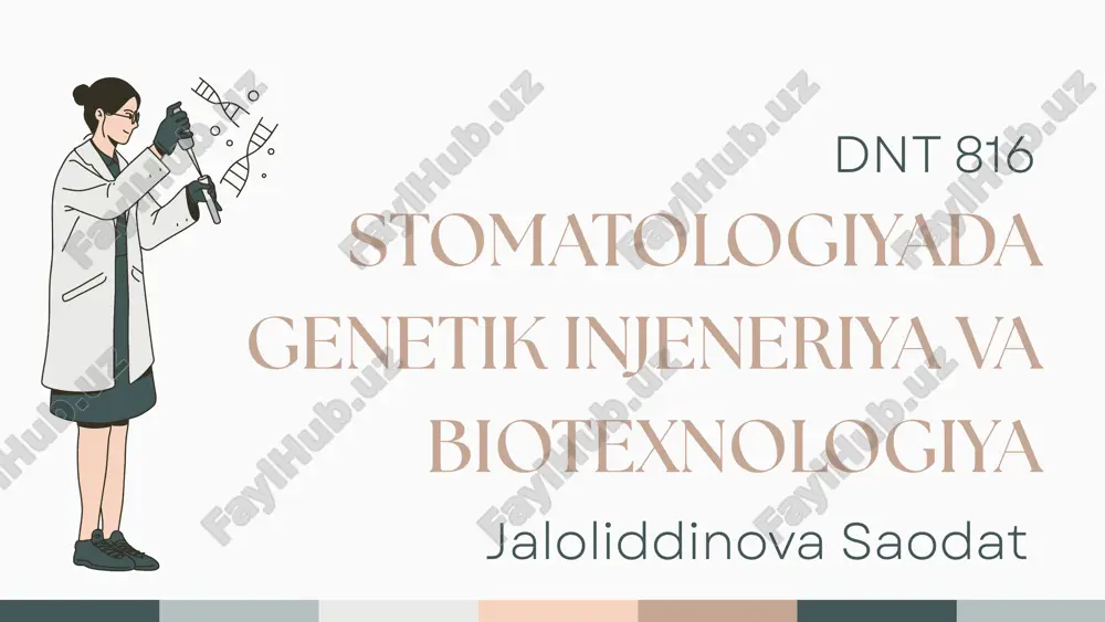 genetik injeneriya va biotexnologiya dnt 816 — PDF