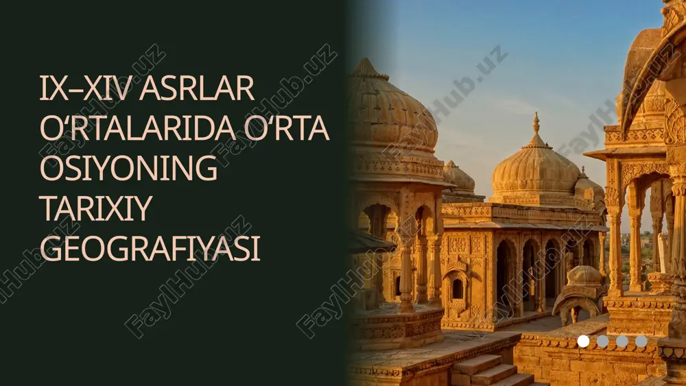ix–xiv asrlarda o‘rta osiyoning tarixiy geografiyasi — PPTX