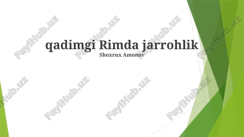 qadimgi rimda jarrohlik — PPTX