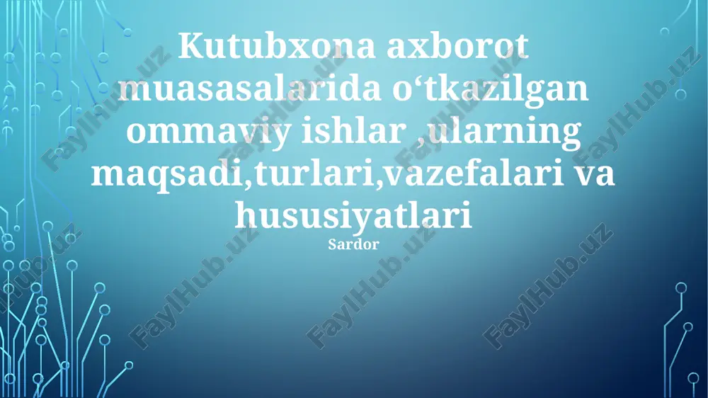 jamoatchilik tadbirlari — PPTX