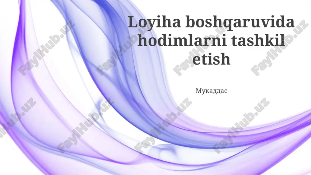 loyiha boshqaruvida hodimlarni tashkil etish — PPTX