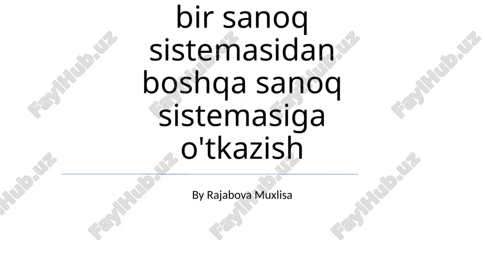 pozitsion va nopozitsion sanoq sistemalari — PPTX