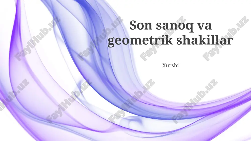 son sanoq va geometrik shakillar — PPTX