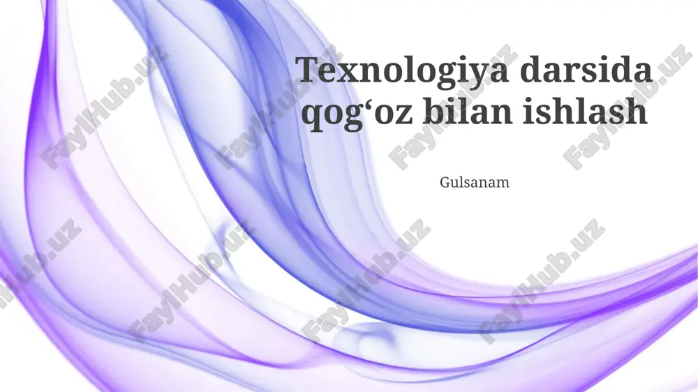 qog'oz bilan ishlash — PPTX