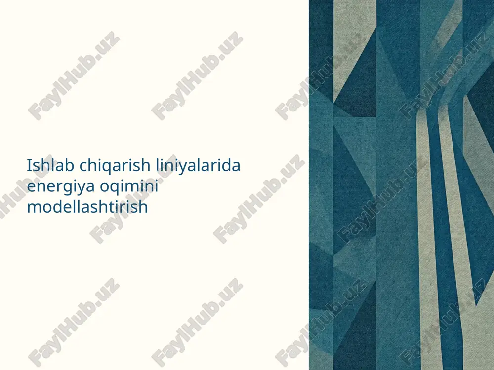 energiya oqimini modellashtirish — PPTX