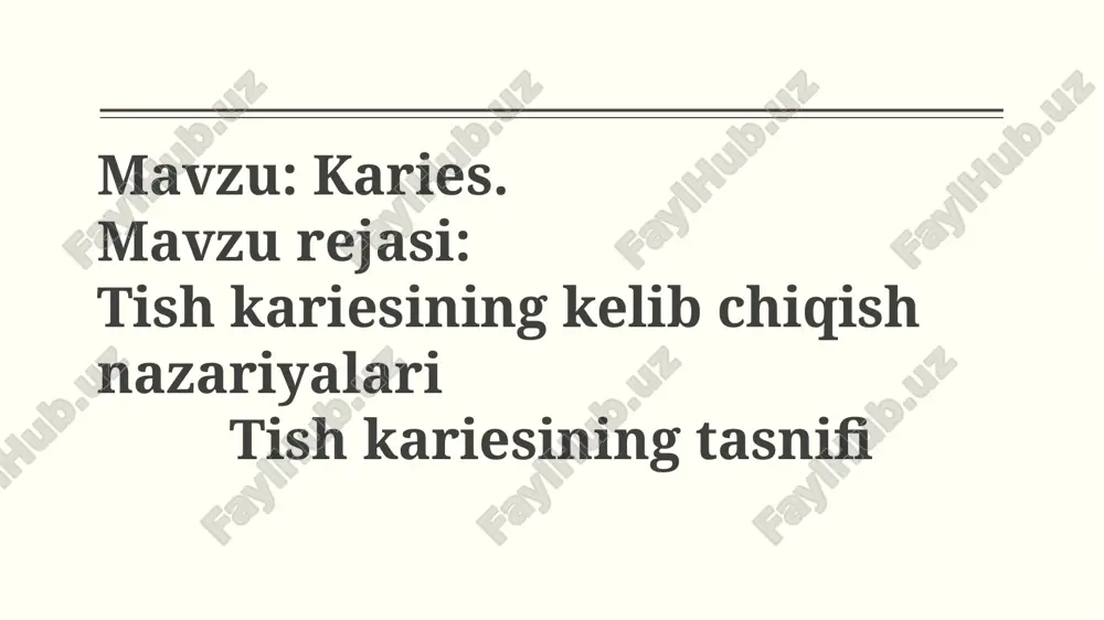 tish kariesi — PPTX