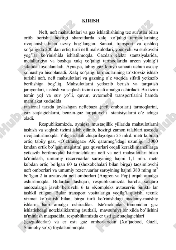 neft, neft mahsulotlari va gaz ishlatilishi — PDF