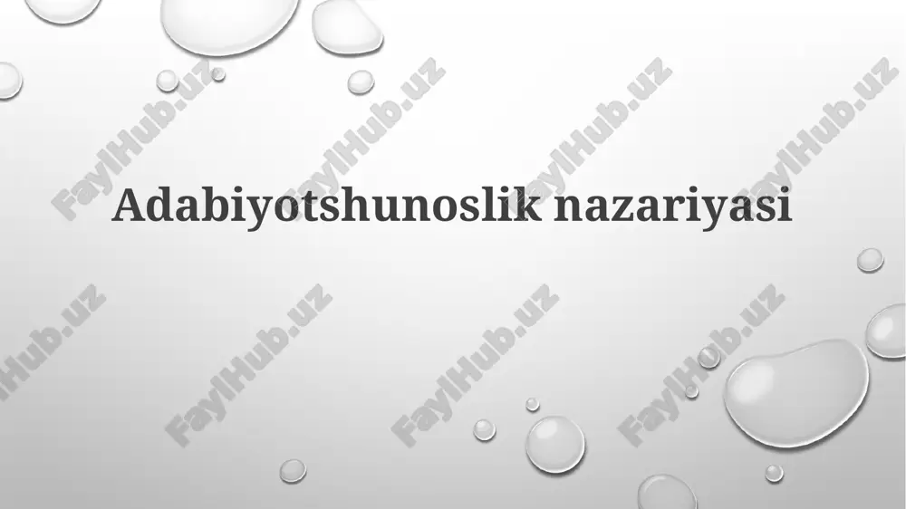 adabiyotshunoslik nazariyasi — PPTX