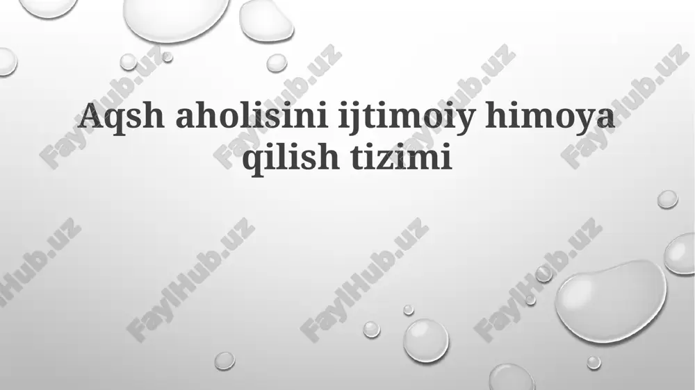 aqsh aholisini ijtimoiy himoya tizimi — PPTX
