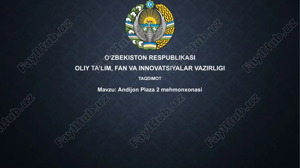 andijon plaza 2 mehmonxonasi — PPTX