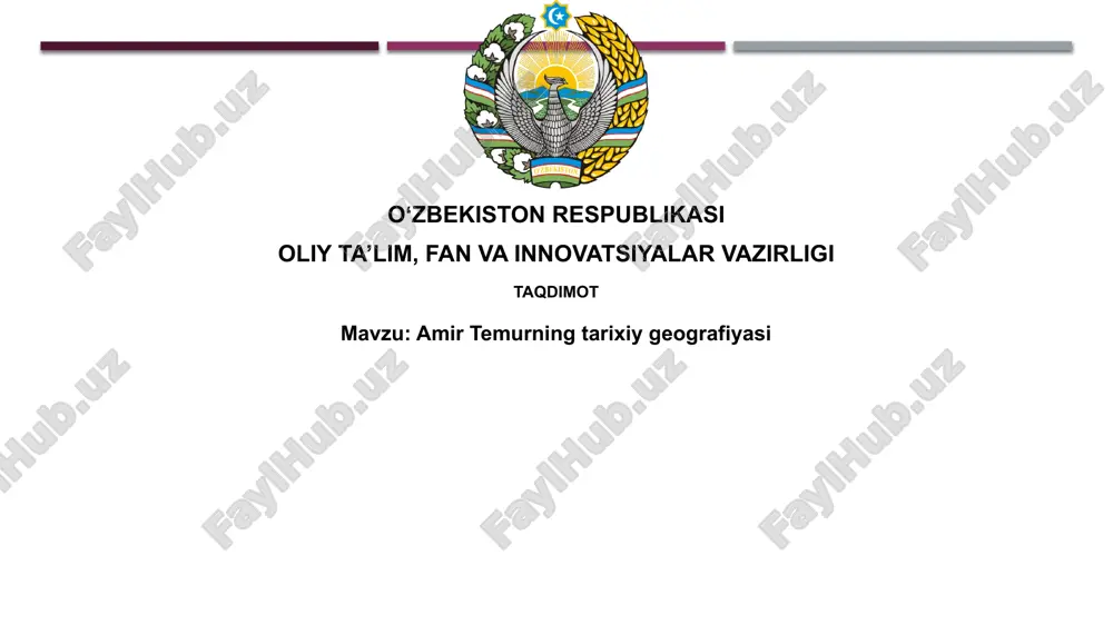 amir temurning tarixiy geografiyasi — PPTX