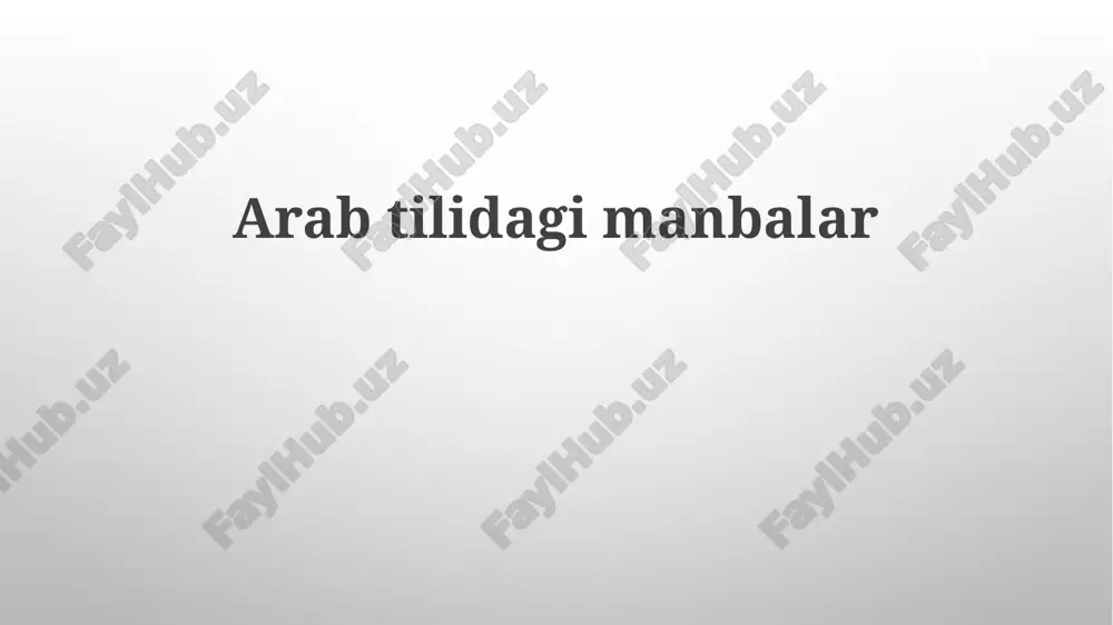 arab manbalari — PPTX