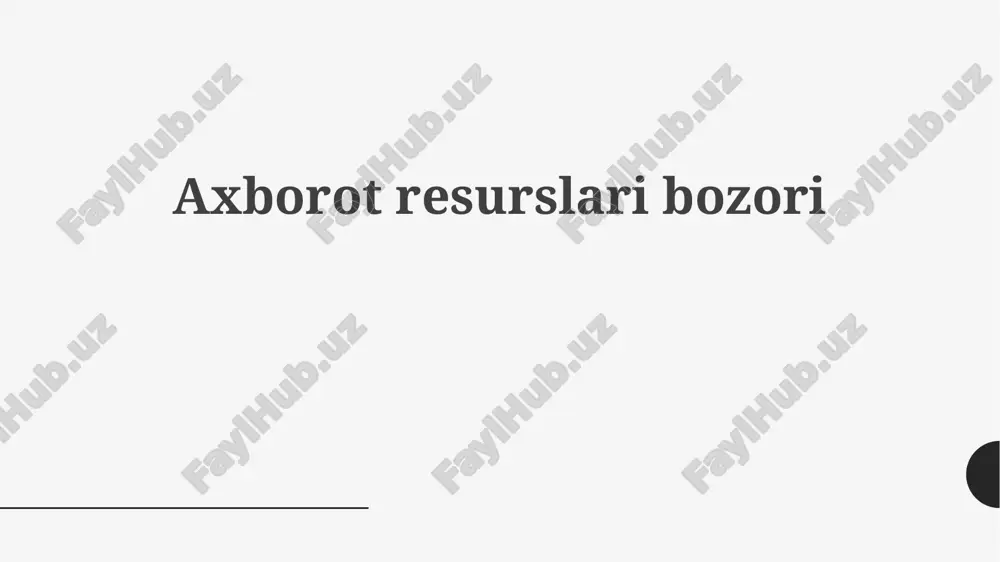 axborot resurslari bozori — PPTX
