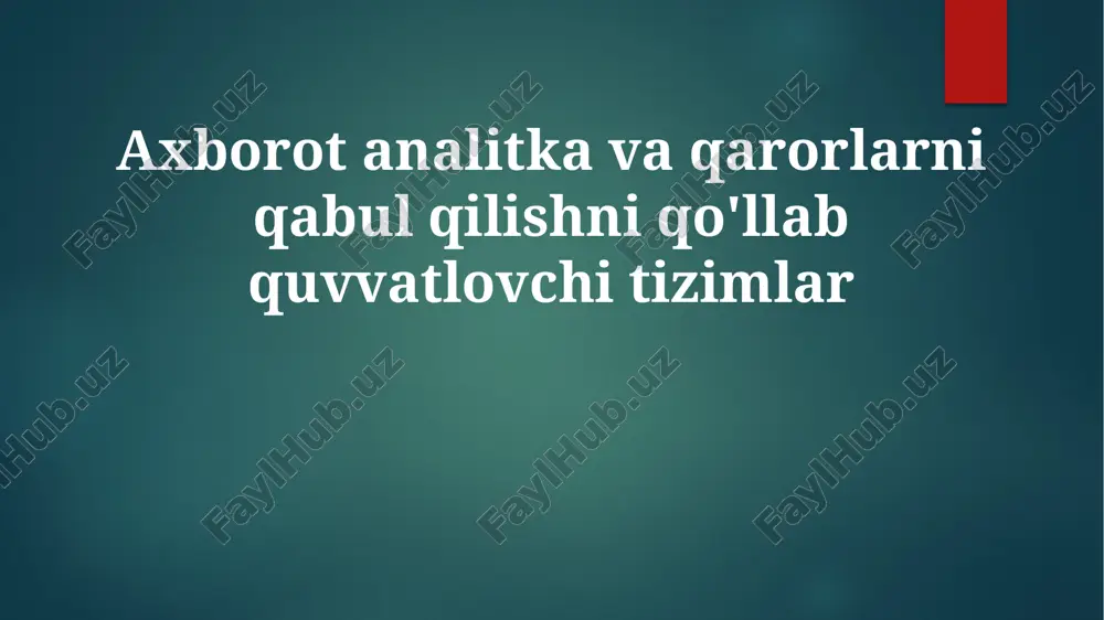 axborot analitikasi — PPTX