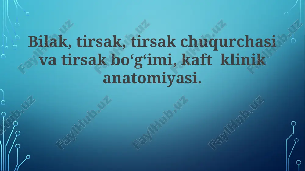 tirsak suyagi anatomiyasi — PPTX