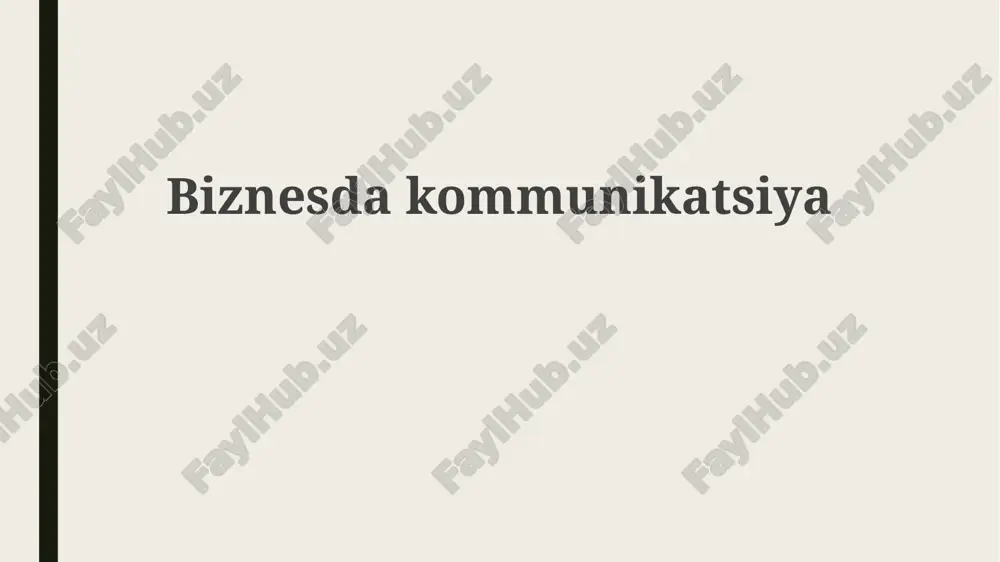 biznesda kommunikatsiya — PPTX