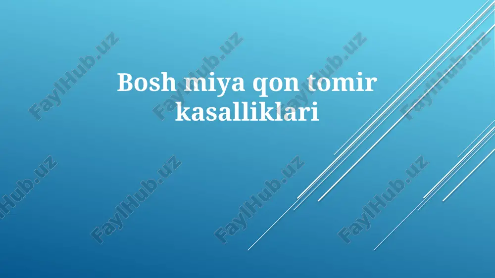 serebrovaskulyar kasalliklar — PPTX
