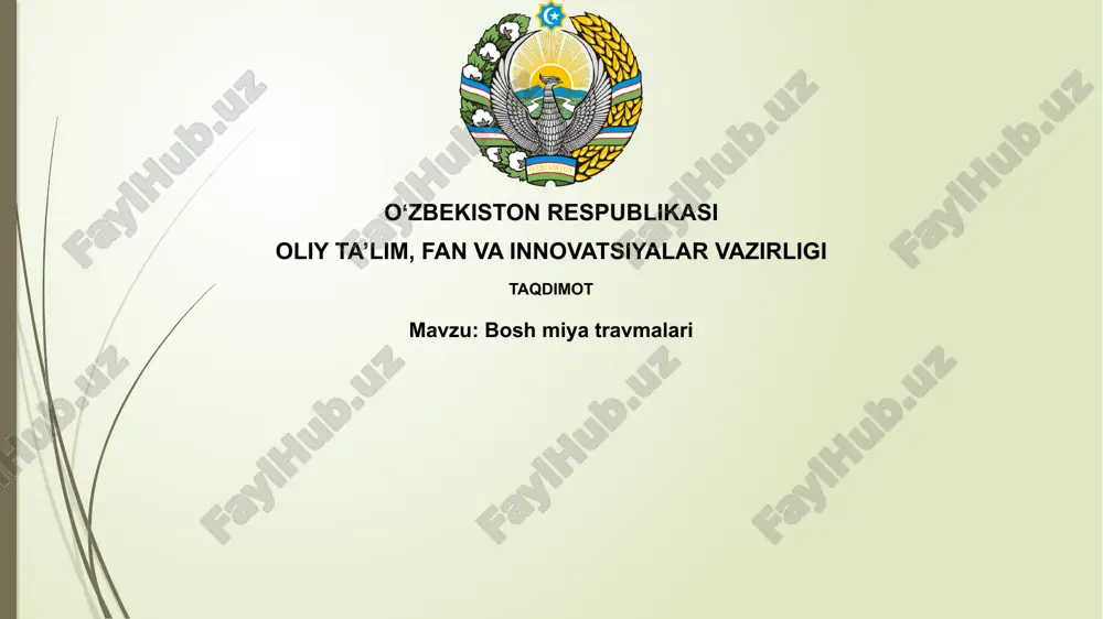 travmatik miya shikastlanishlari — PPTX