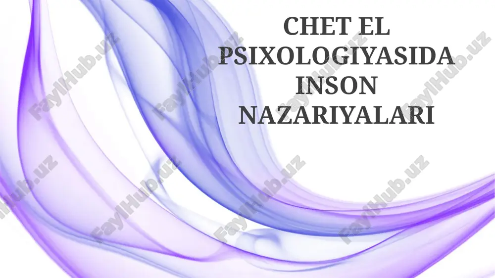chet el psixologiyasida inson nazariyalari — PPTX