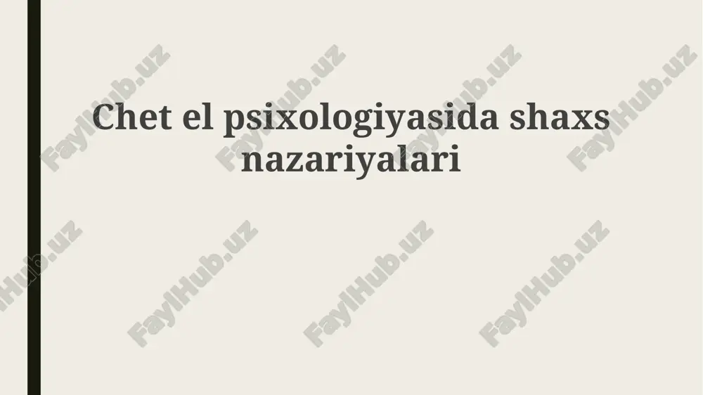 shaxs nazariyalarining asosiy tushunchalari — PPTX