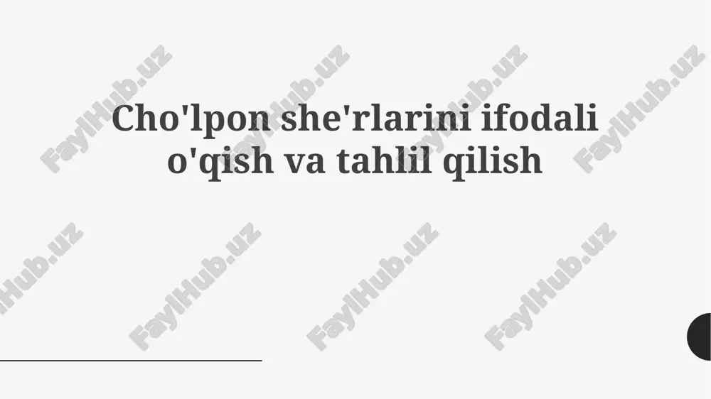 cholpon she'rlarining poetik olami — PPTX