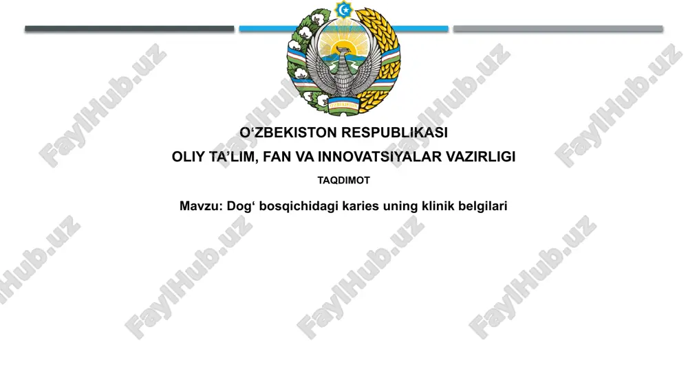 dogʻbosqichidagi kariesuning klinik belgilari — PPTX
