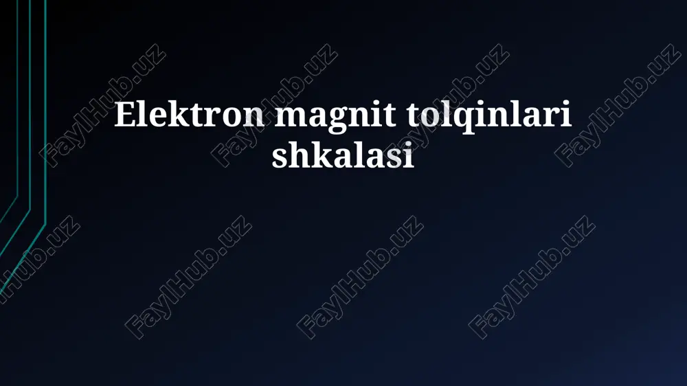 elektromagnit spektrning asoslari — PPTX