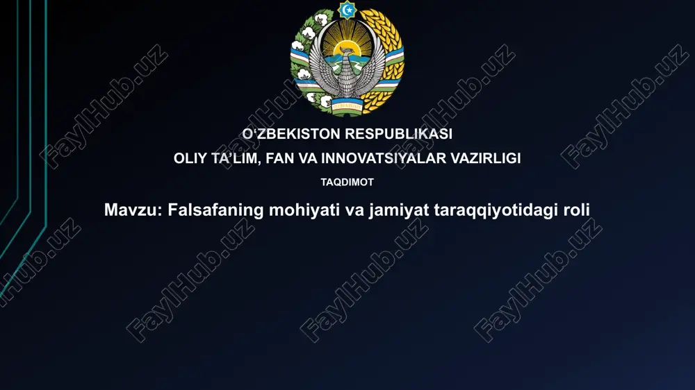 falsafaning mohiyati va jamiyat ta'raqqiyoitidagi roli — PPTX