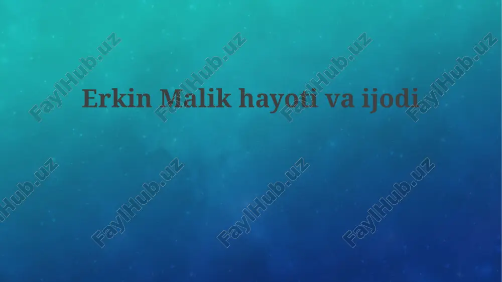 erkin vohidovning hayoti — PPTX