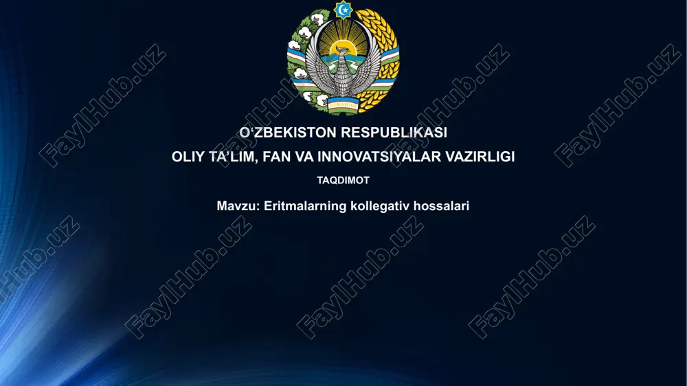 eritmalarning kollegativ hossalari — PPTX
