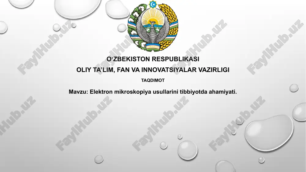 elektron mikroskopiyausullarinitibbiyotdaahamiyati — PPTX