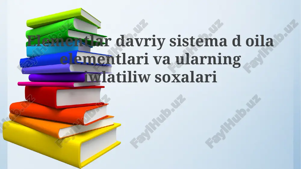 o'tish metallarining xususiyatlari va xossalari — PPTX