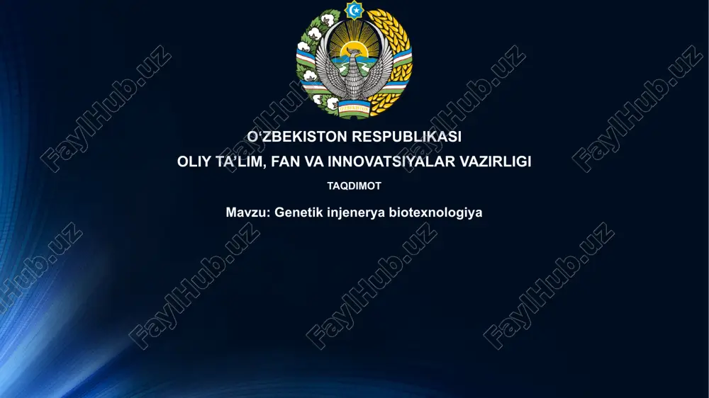 genetik injeneriya biotexnologiyasi — PPTX