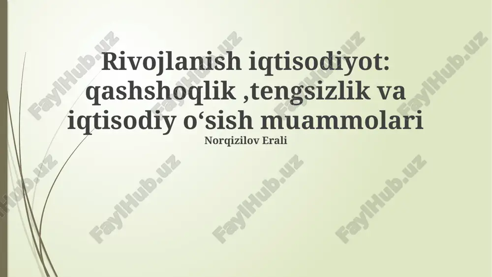 rivojlanish iqtisodiyot — PPTX